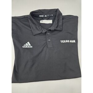 Texas A&M Aggies Polo‎ Shirt Men XL Adidas ATM Short Sleeve Black Golf